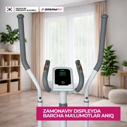 Эллиптический тренажёр DreamFit DF-705E — орбитрек для дома, кардиотренажёр, 120 кг, 8 уровней нагрузки