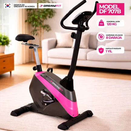 Велотренажёр DreamFit DF-707B — домашний кардиотренажёр, вертикальный вело тренажёр, 120 кг, 8 уровней нагрузки